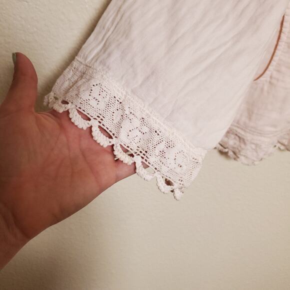 KLEEN Cottagecore Coquette Crochet Gauzy Top Soft Lagenlook - Picture 2 of 13